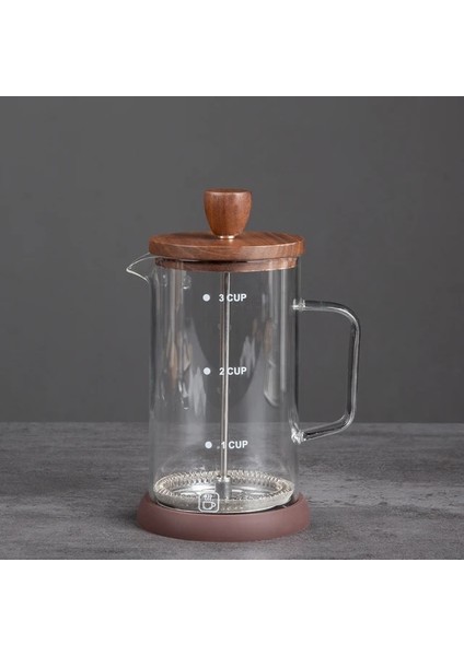 400 ml Ceviz Ahşap 400/600 ml Fransız Basınçlı Cezve Ceviz Ahşap Kapak Bambu Ahşap Kapak Yüksek Borosilikat Cam Pot Filtre Çaydanlık Seti (Yurt Dışından)