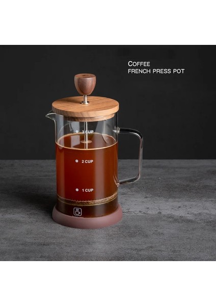 400 ml Ceviz Ahşap 400/600 ml Fransız Basınçlı Cezve Ceviz Ahşap Kapak Bambu Ahşap Kapak Yüksek Borosilikat Cam Pot Filtre Çaydanlık Seti (Yurt Dışından)