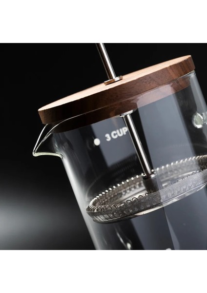 400 ml Ceviz Ahşap 400/600 ml Fransız Basınçlı Cezve Ceviz Ahşap Kapak Bambu Ahşap Kapak Yüksek Borosilikat Cam Pot Filtre Çaydanlık Seti (Yurt Dışından)