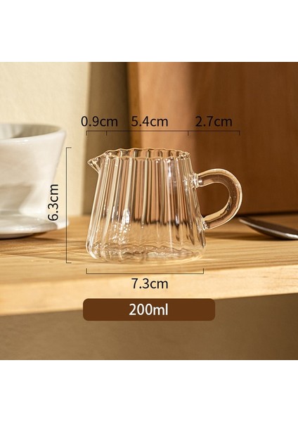 200ML 100/200/370ML Kahve Fincanı Şeffaf Cam Süt Sürahisi Saplı Köpürtme Paylaşımı Pot Mezun Süt Köpüğü Coffeeware (Yurt Dışından)