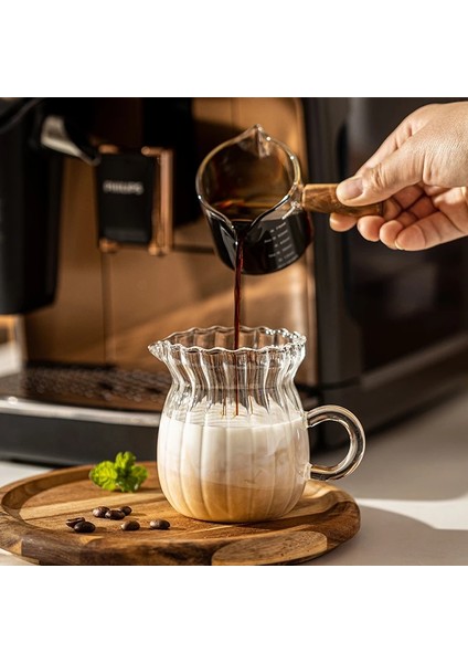 200ML 100/200/370ML Kahve Fincanı Şeffaf Cam Süt Sürahisi Saplı Köpürtme Paylaşımı Pot Mezun Süt Köpüğü Coffeeware (Yurt Dışından) indirimleri