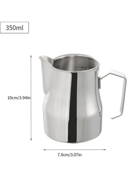 Gümüş 350 ml Paslanmaz Çelik Köpürtme Sürahi Sürahi Süt Köpürtücüler Fincan Kahve, Latte ve Köpürtücü Süt Için Uygun 350/500 ml Kahve Fincanı (Yurt Dışından)