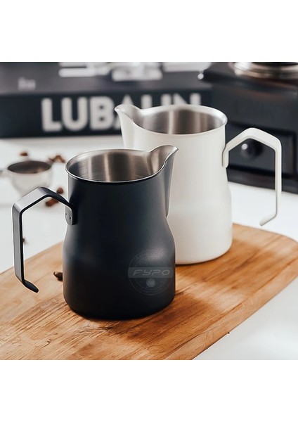Gümüş 350 ml Paslanmaz Çelik Köpürtme Sürahi Sürahi Süt Köpürtücüler Fincan Kahve, Latte ve Köpürtücü Süt Için Uygun 350/500 ml Kahve Fincanı (Yurt Dışından)