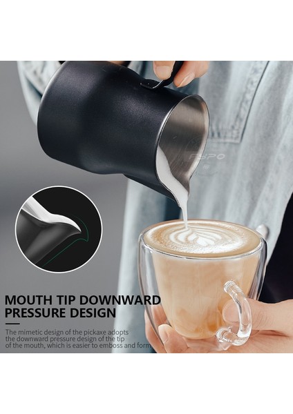 Gümüş 350 ml Paslanmaz Çelik Köpürtme Sürahi Sürahi Süt Köpürtücüler Fincan Kahve, Latte ve Köpürtücü Süt Için Uygun 350/500 ml Kahve Fincanı (Yurt Dışından)