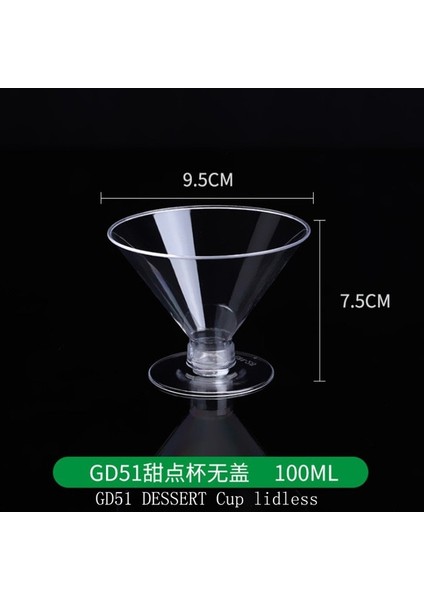 100 Adet GD51 200 Adet Tek Kullanımlık Plastik Tatlı Bardağı (Yurt Dışından)