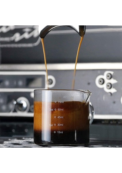 100ML 50/75/100/140ML Cam Espresso Ölçüm Kabı Ahşap Saplı Çift/tek Ağızlı Süt Sürahisi Mutfak Sos Tabağı Ev Kahve Gereçleri (Yurt Dışından)