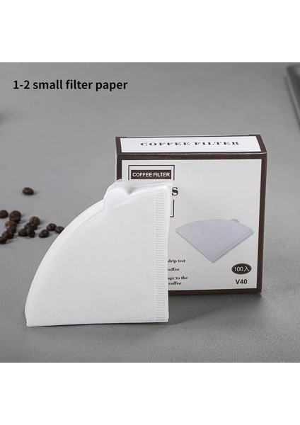 100 Adet Filtre V60 Kahve Seti Cam Cezve Kahve Filtreli Fincan Kahve Filtre Kağıdı Kalınlaşmış Cam Filtre Cezve Cam (Yurt Dışından)