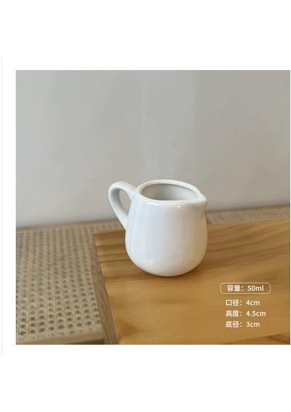 1 Adet Yaratıcı Saf Beyaz Seramik Kahve Küçük Süt Kupası Pot Pot Biftek Sos Kulplu Fincan Boyutu Şeker Kavanozu Süt Kaşığı Gaga Bardak (Yurt Dışından)
