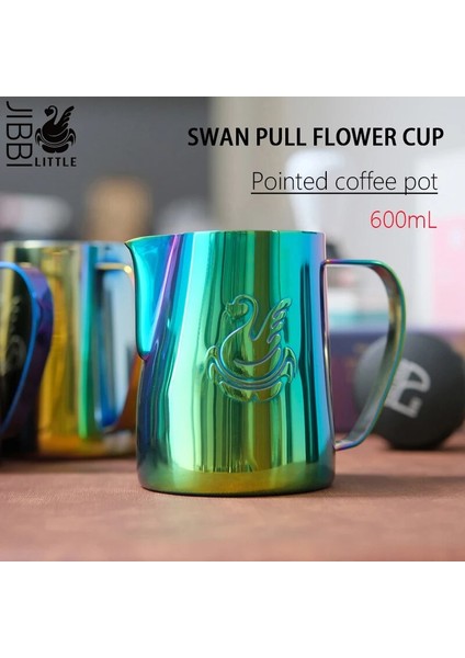 Siyah Teflon 600 ml Jıbbı Süt Buharda Köpürtme Sürahi Paslanmaz Çelik Yapışmaz Süt Sürahisi Çekme Çiçek Fincan Kahve Için Mükemmel Cappuccino Latte 600 (Yurt Dışından) fiyatları
