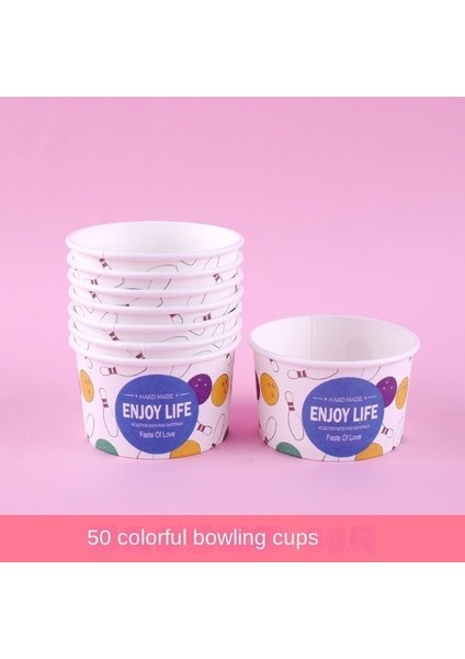 Sadece Fincan 5 7CM50PCS 50 Adet Tek Kullanımlık Kağıt Bardaklar Doğum Günü Partisi Şekeri Tatlı Kapaklı Bardak Yüksek Kaliteli Karikatür Dondurma Kasesi 200ML Küçük Yuvarlak Bardak (Yurt Dışından)