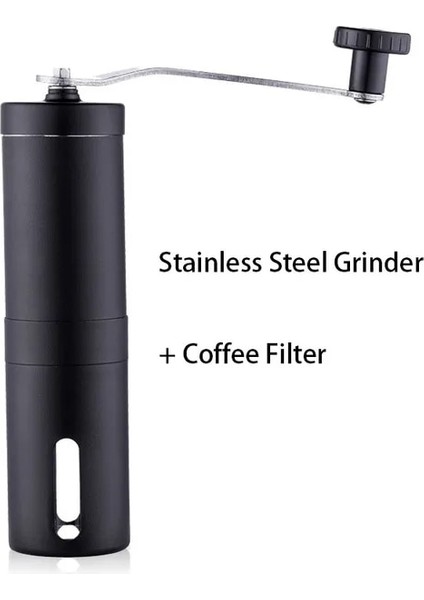 Siyah Manuel Kahve Değirmeni Mini Paslanmaz Çelik Ayarlanabilir El El Yapımı Kahve Çekirdeği Çapak Öğütücüler Değirmen Öğütücüler Kahve Mutfak Aletleri (Yurt Dışından)