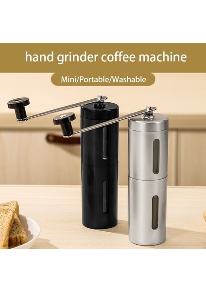 Siyah Manuel Kahve Değirmeni Mini Paslanmaz Çelik Ayarlanabilir El El Yapımı Kahve Çekirdeği Çapak Öğütücüler Değirmen Öğütücüler Kahve Mutfak Aletleri (Yurt Dışından) modelleri