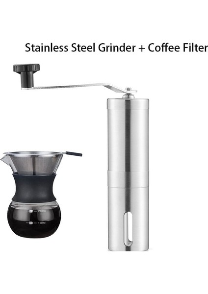 Siyah Manuel Kahve Değirmeni Mini Paslanmaz Çelik Ayarlanabilir El El Yapımı Kahve Çekirdeği Çapak Öğütücüler Değirmen Öğütücüler Kahve Mutfak Aletleri (Yurt Dışından) indirimleri