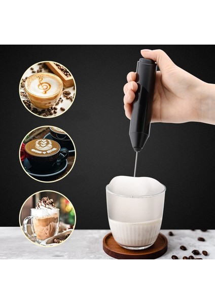 Siyah Mini Blender Elektrikli Süt Köpürtücü Otomatik Çırpma Kahve Çeker Süt Köpürtücü Makinesi Cappuccino Köpük Çırpıcı El Mikseri Kreması (Yurt Dışından) indirimleri