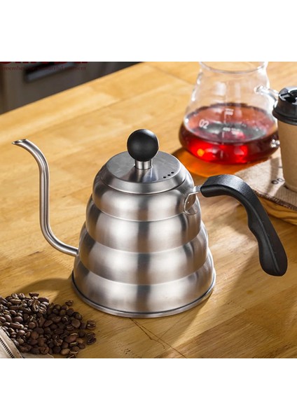 1.2l Termometre Yok 1l/1.2l Kahve Su Isıtıcısı Üzerine Dökün Paslanmaz Çelik Gooseneck Kahve Çay Su Isıtıcısı Termometre Kauçuk Saplı Bulut Damla Su Isıtıcısı (Yurt Dışından)