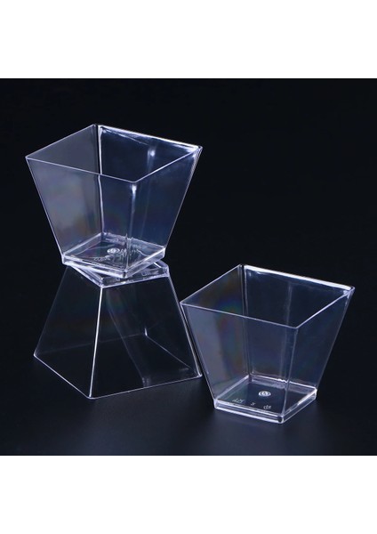 40 Adet Bardak Tatlı Bardağı Kare Plastik Parfait Tazze Parti Mousse Meze Şarküteri Mini Temizle 2 Riutilizzabile (Yurt Dışından) modelleri