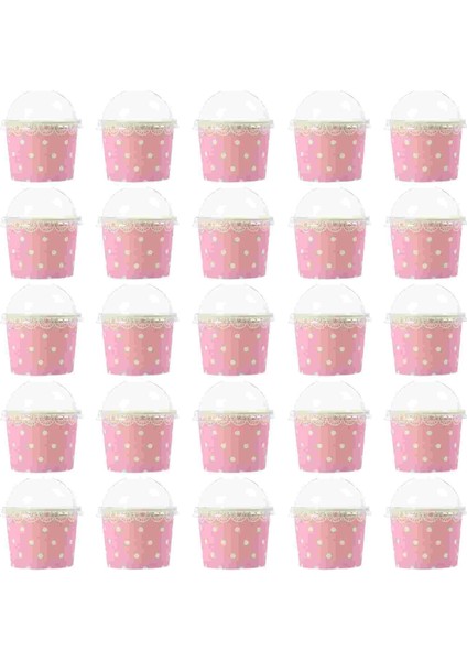 Pembe 50 Adet Puding Fincan Kek Fincan Tatlı Bardak Kağıt Bardak Dondurma Tutucu Kağıt Kase Kağıt Puding Fincan Sevgilisi Arkadaşlar Aileleri Için (Yurt Dışından)