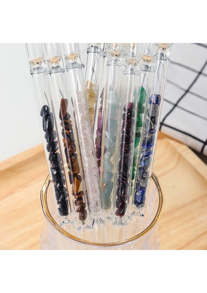 Lapis Lazuli Doğal Kristal Çakıl Cam Pipet Ametist Enerji Sağlık Içeceği Saman Dekorasyon Aile Içme Gereçleri 1 Adet (Yurt Dışından)