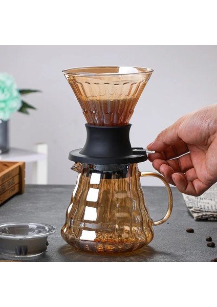 500ML 300ML 500ML 700ML Amber Kahve Makinesi V02 Dripperkahve Sunucusu V60 Filtre Cam Huni Damla Kahve Makinesi Dökün Set (Yurt Dışından) fırsatları