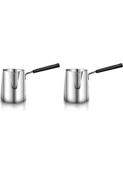Gümüş 600ML 2x Paslanmaz Çelik Tereyağı ve Kahve Isıtıcı, Türk Cezvesi, Mini Tereyağı Eritme Potası ve Sütlük Borulu -(600ML) (Yurt Dışından) indirimleri