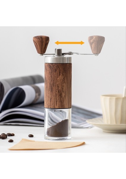 E Paslanmaz Çelik Manuel Kahve Değirmeni Taşınabilir El Taşlama Ayarlanabilir Kahve Çekirdeği Taşlama Kalınlığı Espresso Araçları (Yurt Dışından)