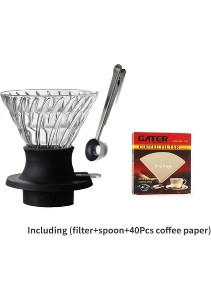Kahve Set7 V60 Kahve Seti Cam Cezve Kahve Filtreli Fincan Kahve Filtre Kağıdı Kalınlaşmış Cam Filtre Cezve Cam (Yurt Dışından)