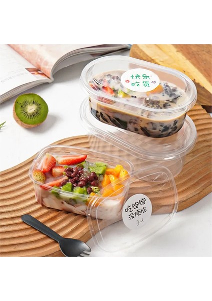 280ML Kapaklı 25PC 25/50PCS 280ML 500ML Tek Kullanımlık Plastik Kapaklı Bardak Kek Kutuları Piknik Düğün Partisi Için Dondurma Mus Smoothie Tatlı Bardağı (Yurt Dışından)