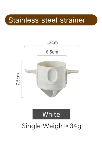 Beyaz Kahve Filtresi 350/500 ml Paslanmaz Çelik Ofis Termos Kupa Taşınabilir Kahve Filtresi Damla Yeniden Kullanılabilir Kupa Kahve Çay Bardağı Seti Cezve Seyahat Kupa (Yurt Dışından)