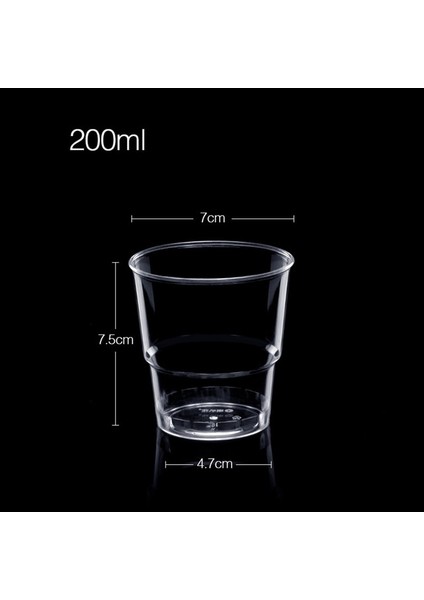 200ML B 20 Adet 20PCS 50/200ML Tek Kullanımlık Bardaklar Çift Içme Shooter Bardak Plastik Tek Kullanımlık Şeffaf Dayanıklı Çay Kahve Fincanları Parti Bardak (Yurt Dışından)