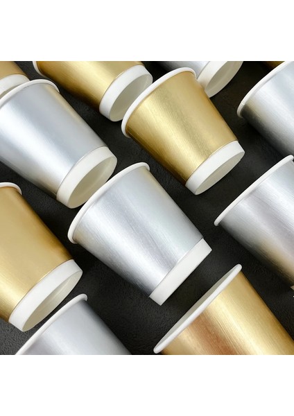 8 Oz Gümüş 100 Adet 100 Adet/paket 4/8 Oz Tek Kullanımlık Altın Kağıt Bardak Içi Boş Çift Katmanlı Isı Yalıtımı Fırçalanmış Kağıt Bardak Kahve Fincanı (Yurt Dışından) indirimleri