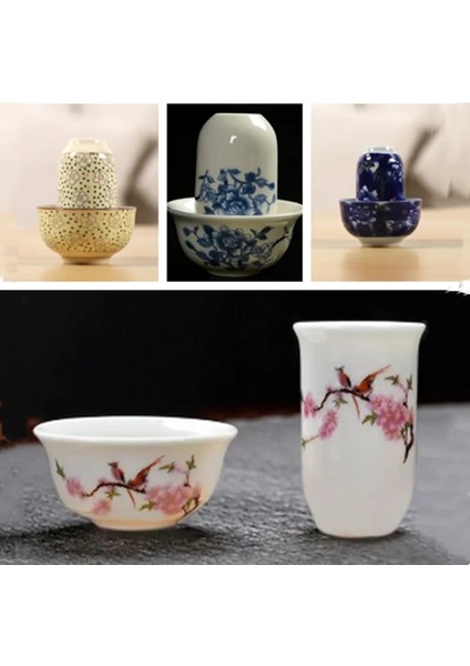 F-- 2 Adet Resim Olarak Porselen Drinkware Çay Fincanı Seramik Çay Bardağı Seti Çaydanlık Oolong Çay Seramik Çin Kung Fu Çay Aksesuarları (Yurt Dışından)