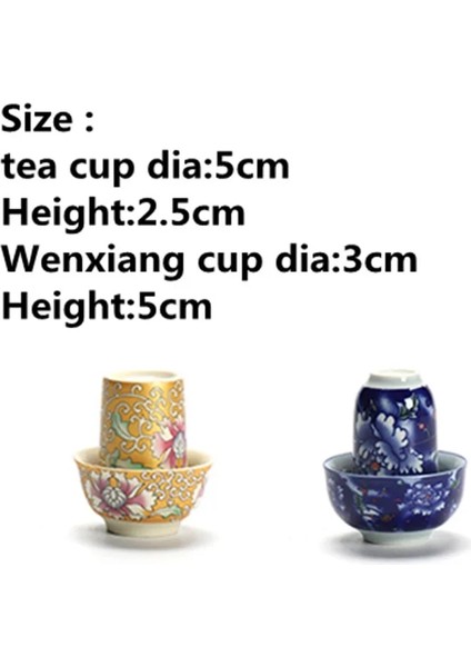 F-- 2 Adet Resim Olarak Porselen Drinkware Çay Fincanı Seramik Çay Bardağı Seti Çaydanlık Oolong Çay Seramik Çin Kung Fu Çay Aksesuarları (Yurt Dışından)