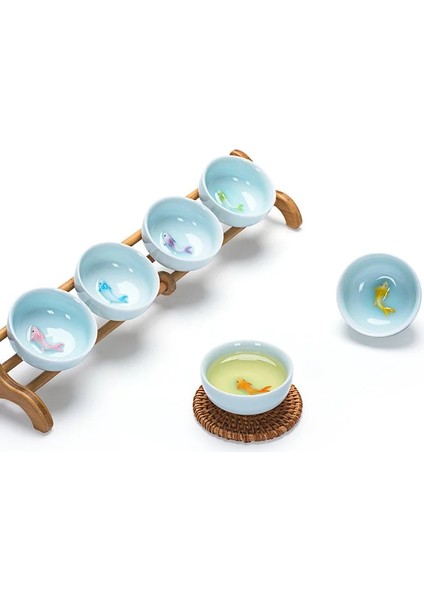 001 45 ml Çin Çay Bardak Porselen Seladonlar Balık Çay Fincanı Seti Gevşek Yaprak Çaydanlık Drinkware Oolong Çay Seramik Çin Kung Fu Çay Setleri (Yurt Dışından)