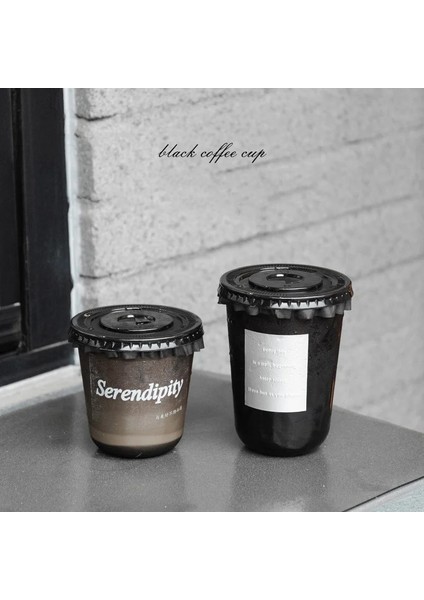 500ML Düz Kapak 50 Adet Lbsısı Life 50 Adet 89 Kalibre Tek Kullanımlık Soğuk Içecek Bardağı Siyah Pet U-Şekilli Bardak Latte Buzlu Kahve Süt-Çay Paketi Paket Servis Bardağı (Yurt Dışından)