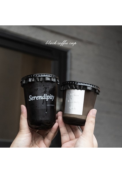 500ML Düz Kapak 50 Adet Lbsısı Life 50 Adet 89 Kalibre Tek Kullanımlık Soğuk Içecek Bardağı Siyah Pet U-Şekilli Bardak Latte Buzlu Kahve Süt-Çay Paketi Paket Servis Bardağı (Yurt Dışından) modelleri