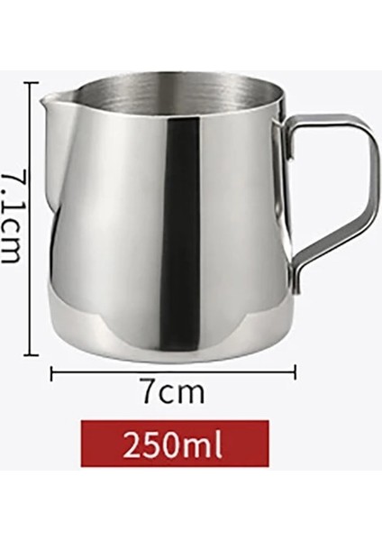 250ML Ölçeksiz Paslanmaz Çelik Süt Köpürtme Sürahi Espresso Buhar Kahve Barista Craft Latte Cappuccino Süt Krema Fincan Köpürtme Sürahi Sürahi (Yurt Dışından)
