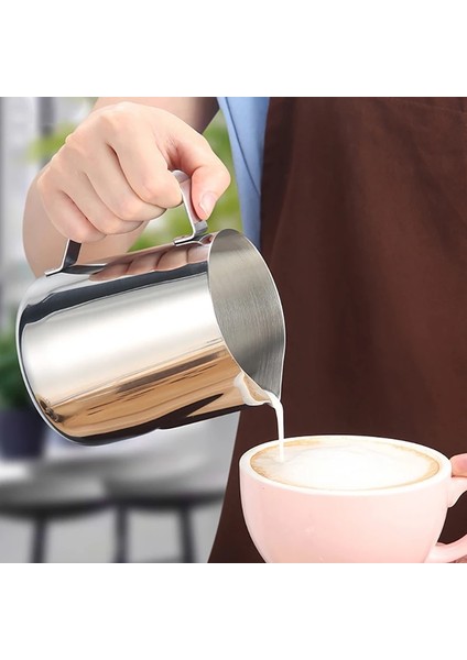 250ML Ölçeksiz Paslanmaz Çelik Süt Köpürtme Sürahi Espresso Buhar Kahve Barista Craft Latte Cappuccino Süt Krema Fincan Köpürtme Sürahi Sürahi (Yurt Dışından) fırsatları