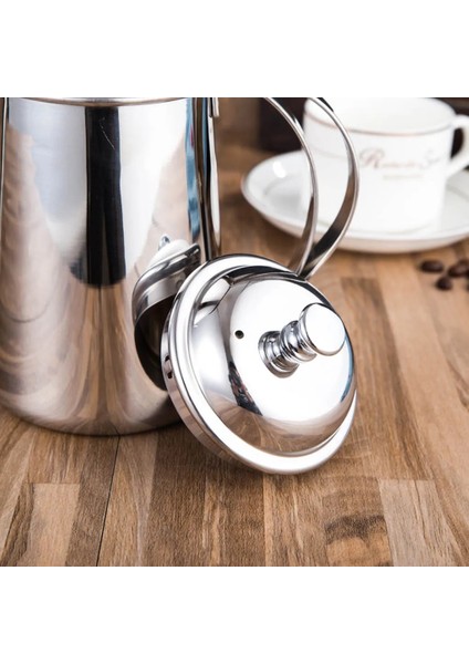 Gümüş Paslanmaz Çelik Cezve Çay Su Isıtıcısı Gooseneck Damla Cezve Çaydanlık Cafe House Ev Için 650 ml - Altın (Yurt Dışından)