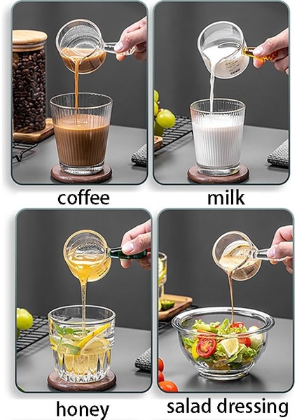 150ML Yeşil 80/150ML Espresso Cam Saplı Ölçüm Kabı Vshape Ağız Şekeri Süt Sürahisi Kahve Malzemeleri Ölçü Kupa Mutfak Baharat Fincan (Yurt Dışından) fırsatları
