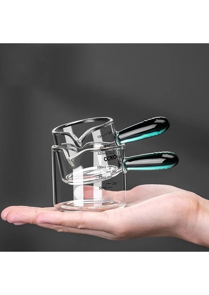 150ML Yeşil 80/150ML Espresso Cam Saplı Ölçüm Kabı Vshape Ağız Şekeri Süt Sürahisi Kahve Malzemeleri Ölçü Kupa Mutfak Baharat Fincan (Yurt Dışından) indirimleri