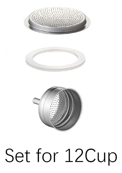 12CUP-B Mocha Pot Için Set Aksesuarları Alüminyum Kahve Espresso Moka Soba Pot Bağlantı Parçaları Filtre Huni Contası Moka Pot Için Silikon Kauçuk (Yurt Dışından)
