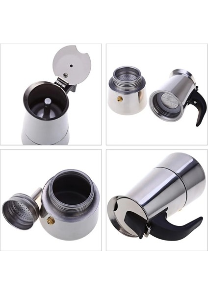 200 ml Paslanmaz Çelik Cezve Mocha Espresso Latte Percolator Soba Kahve Makinesi Pot Percolator Içecek Aracı Cafetiere Latte Soba (Yurt Dışından)
