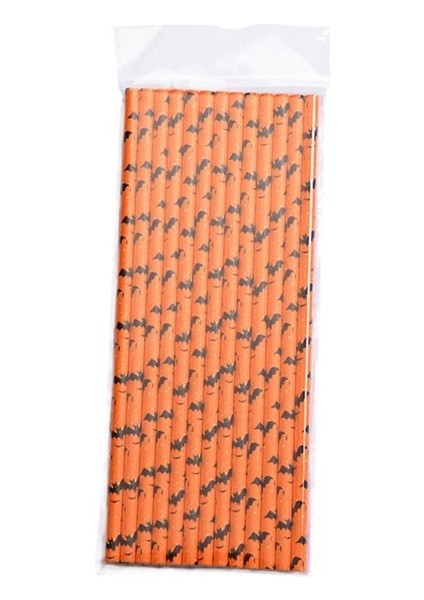 Stil 1 25 Paket Cadılar Bayramı Korku Temalı Saman Parti Dekor Kabak Yarasa Kafatası Şerit Desen Içme Kağıt Payet Ev Tatil Malzemeleri (Yurt Dışından)