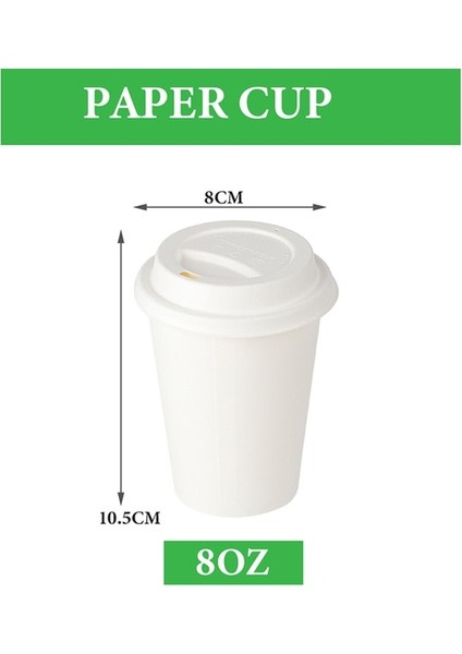 Beyaz 8 Oz Kapaklı 50PCS Smachin 50PCS 8/12OZ 80/90 Bardak Kapaklı Parçalanabilir Tek Kullanımlık Bardaklar Gübrelenebilir Kahve Süt Çay Bardağı Içme Gereçleri Parti Bardakları (Yurt Dışından)