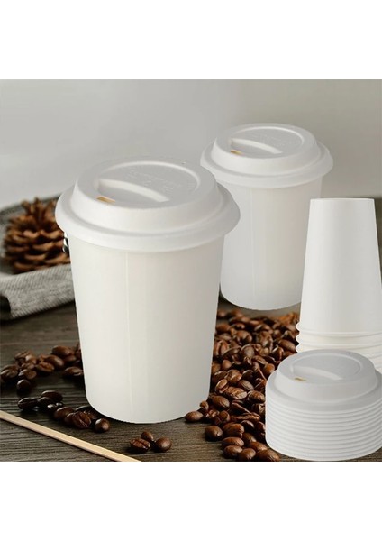 Beyaz 8 Oz Kapaklı 50PCS Smachin 50PCS 8/12OZ 80/90 Bardak Kapaklı Parçalanabilir Tek Kullanımlık Bardaklar Gübrelenebilir Kahve Süt Çay Bardağı Içme Gereçleri Parti Bardakları (Yurt Dışından) modelleri
