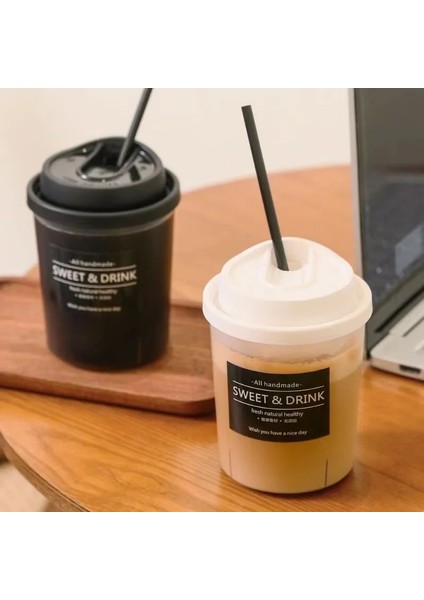 01 25 Adet 25/50 Adet 500ML Tek Kullanımlık Şeffaf Plastik Bardaklar Parti Için Kahve Smoothie Süt U Ağız Tatlı Kapaklı Bardaklar Konteyner (Yurt Dışından)