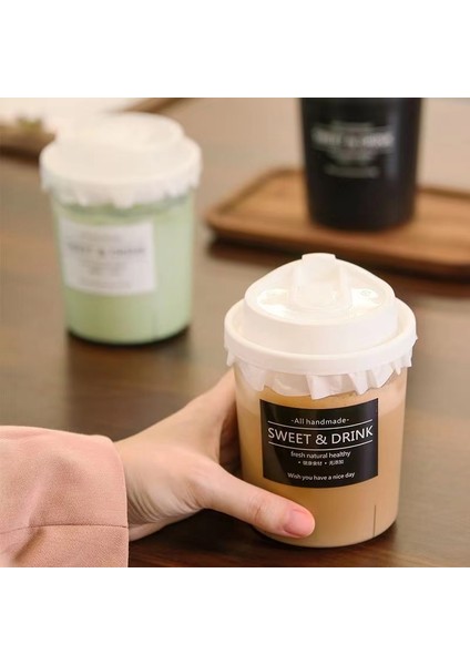 01 25 Adet 25/50 Adet 500ML Tek Kullanımlık Şeffaf Plastik Bardaklar Parti Için Kahve Smoothie Süt U Ağız Tatlı Kapaklı Bardaklar Konteyner (Yurt Dışından)