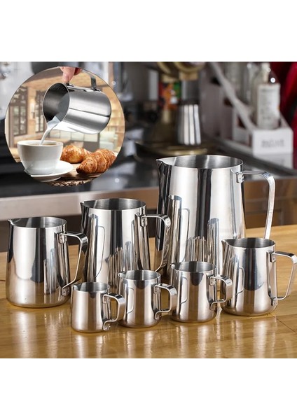 600 ml Paslanmaz Çelik Kahve Sürahi Espresso Süt Köpürtme Sürahisi Barista Zanaat Kahve Latte Süt Köpürtme Sürahi Süt Krema Köpürtücü Bardak (Yurt Dışından)