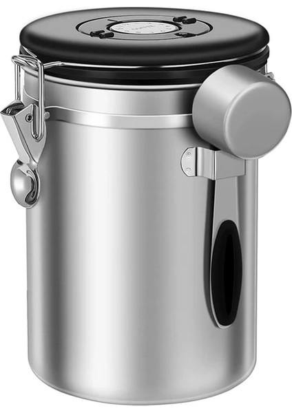 Gümüş Lmetjma 1.8l Kahve Teneke Kutu Öğütülmüş Kahve Paslanmaz Çelik Kahve Saklama Kapları Kepçe ile Fasulye Şeker Çay JT152 (Yurt Dışından)