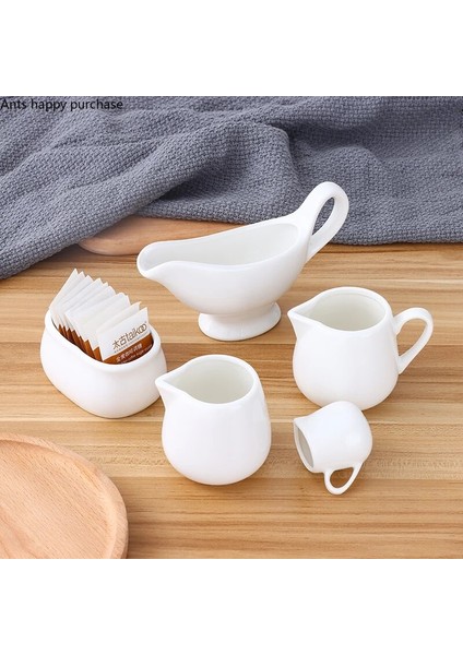 50 ml Beyaz Seramik Kavanoz Süt Sürahileri Şekerlik Süt Tankı Sos Kaşık Biftek Sos Kovası Kahve Aksesuarları Süt Fincan Baharat Pot Çanak (Yurt Dışından)